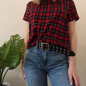 Red Plaid Top